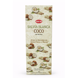 Incienso Salvia Blanca y Coco – PACK AHORRO 6 Paquetes de 20 gr